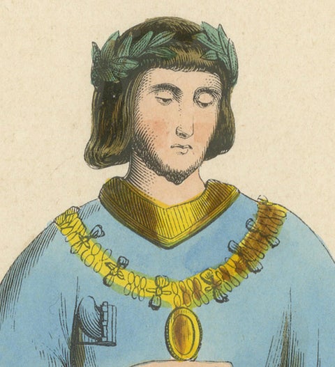 Noble Bearing: Gaston de Foix as Illustrated in 'Costume du Moyen Âge', 1847, close-up 3