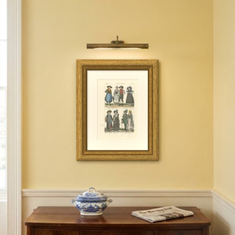 Austrian Peasants, Vienna Burgher and Bridal Couples of Austria and Styria, 1842, shown framed on a wall