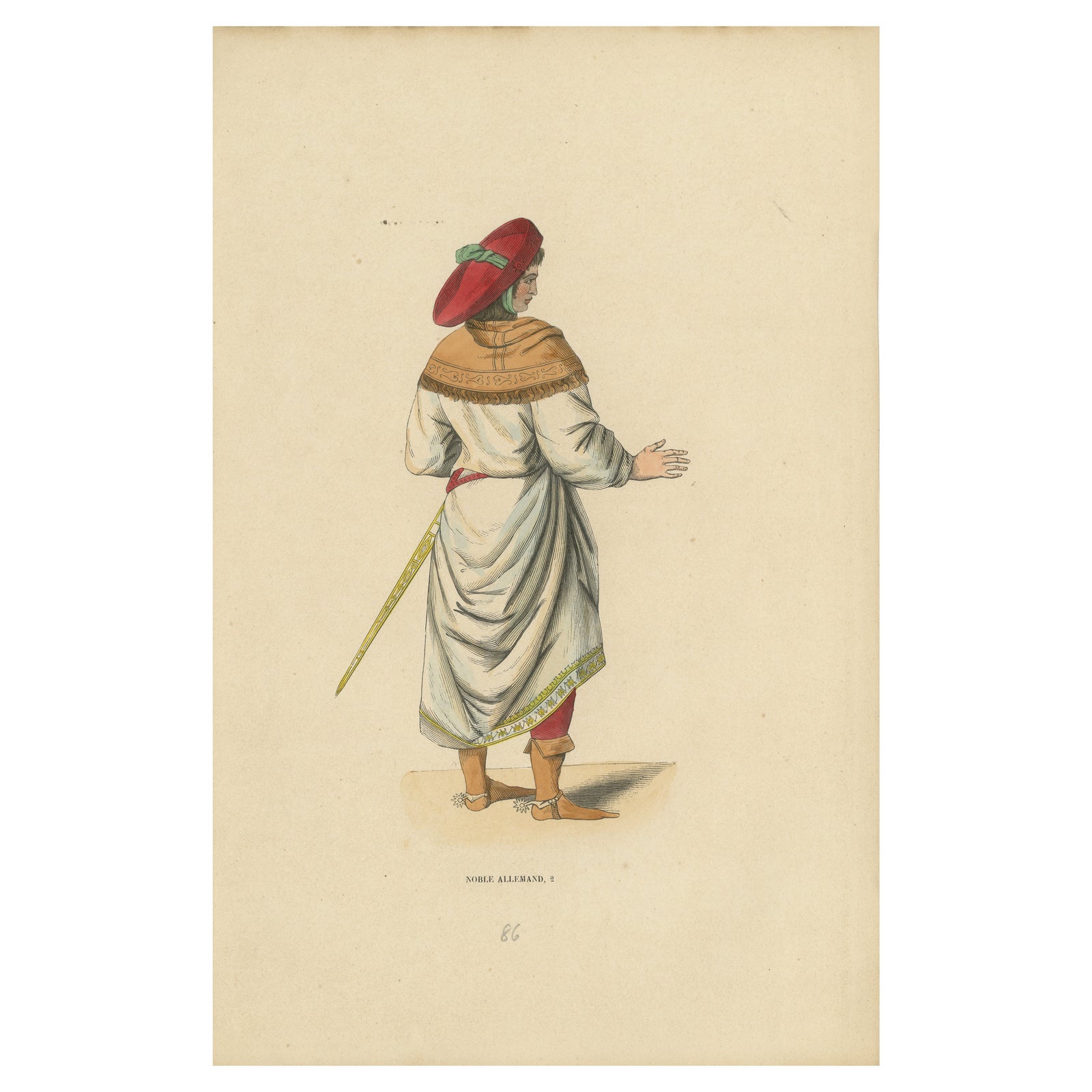 German Nobleman of the Middle Ages: Elegance in Profile, 1847