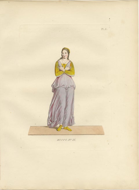 Renaissance Italian Costumes: Soldier, Young Italia Lady, Florentine Noble, 1845, view 6