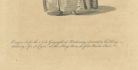 Lady of Quality of Cologne, Germany, Antique Costume Engraving, c.1795, close-up 4