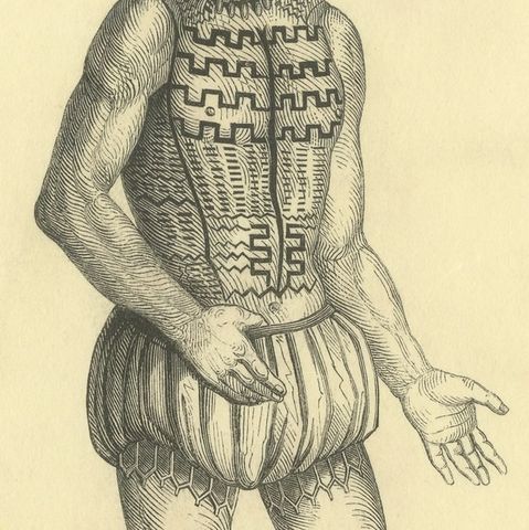 Native of the Romanzoff Archipelago, Antique Wahlen Costume Print, 1843-1844, close-up 3