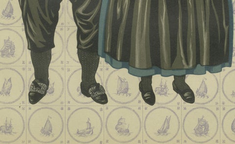 Dutch Man and Woman of Urk in Sunday Dress with Broad Hats, 1932, close-up 1