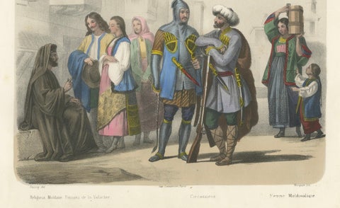 Moldavian and Circassian Costumes, Peoples of the Danubian Provinces, c.1845, close-up 5