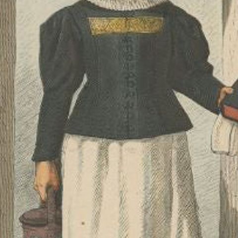 Antique Costume Print of a Farmer's Wife from Upper Austria, close-up 2
