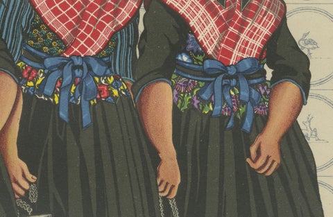 Traditional Dutch Costume Print - Staphorst and Rouveen, circa 1930s, close-up 2