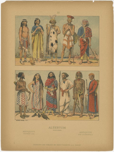 Ancient Western Asia and Persia Costume Plates by Max Tilke, c.1900, view 3