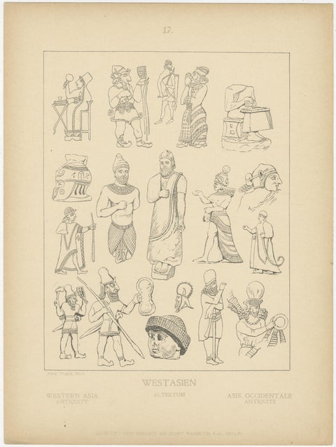 Ancient Western Asia and Persia Costume Plates by Max Tilke, c.1900, view 4