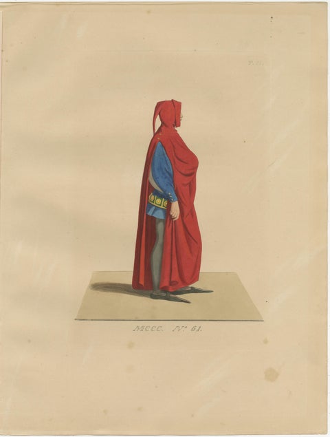 Set of 10 Hand-Colored Medieval Costume Prints by Paul Mercuri, Paris 1845, view 2