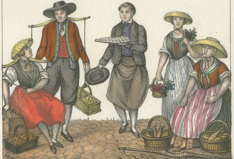 Woman of Baden, Hamburg Servants, Peasants and Market Sellers, 1842, close-up 2