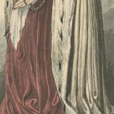 Antique Costume Print of a Patrician Woman from Lübeck, Germany, c.1880, close-up 2