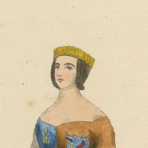 Anne d'Auvergne: Nobility in Heraldic Robes, Hand-colored in 1847, close-up 5