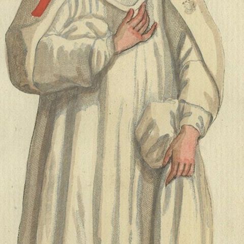 Knight Templar in Traditional House Attire: A Rare 1791 Hand-Colored Engraving, close-up 4