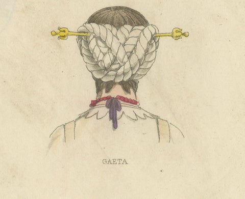 Traditional Headdresses from Italy and France: Florence, Ostia, Castà, 1823, close-up 3