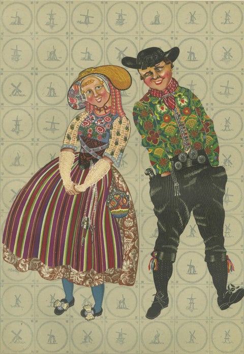 Radiant Festival Dress of South Beveland Couple, ca. 1780–1840, Published 1932, close-up 6