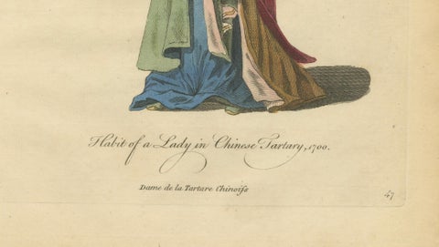 Antique Costume Print Lady in Chinese Tartary Jefferys, 1749, close-up 4