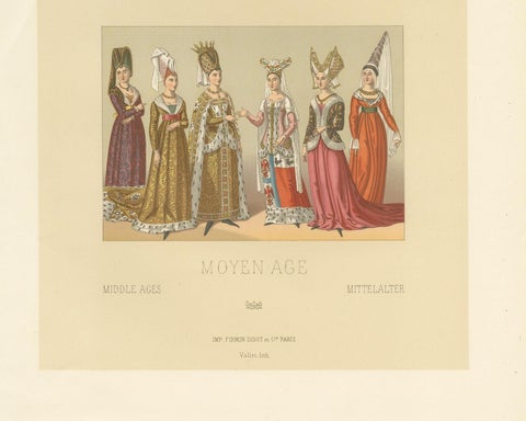 Antique Print of Costumes of the Middle Ages by Racinet '1888', view 4