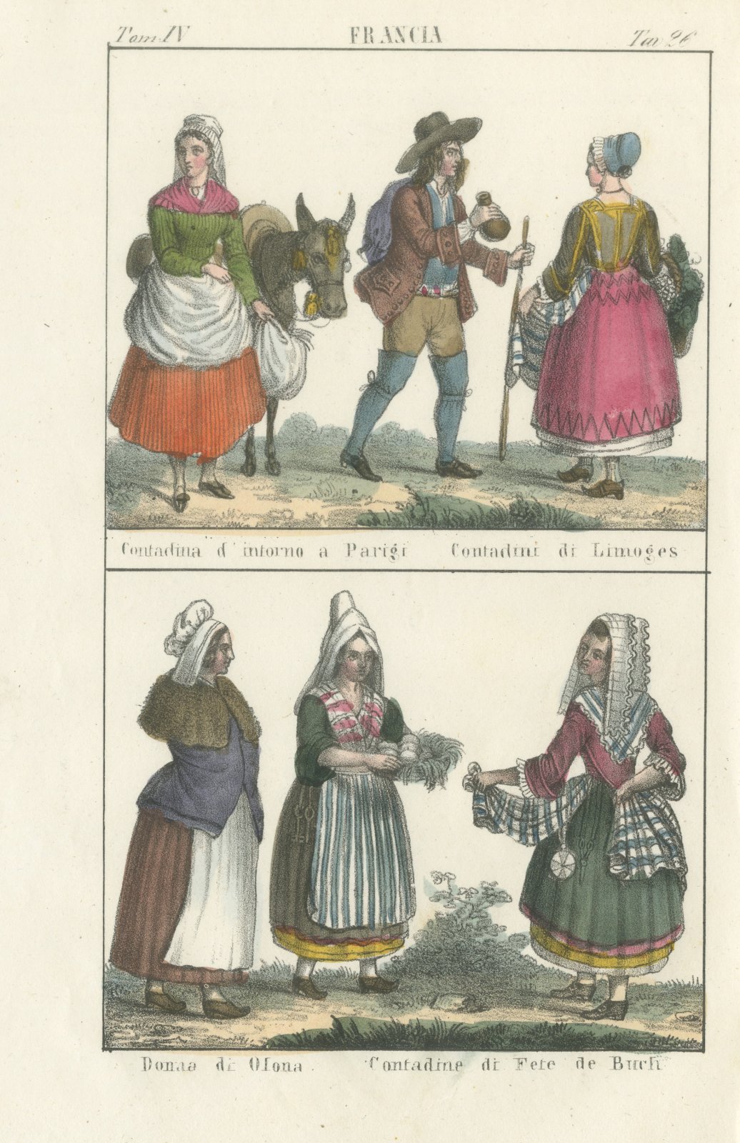 Peasants of Paris and Limoges with Women of Olona and Fete de Buch, 1842