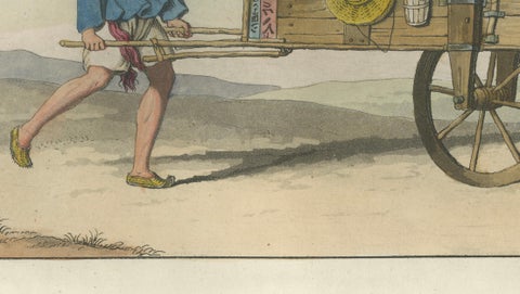 Chinese Wind Chariot Merchant, Ferrario Costume Print, Hand-Colored c.1815, close-up 6