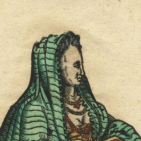 Venetian Woman, Rare Antique Costume Woodcut by Jost Amman, 16th Century, close-up 5