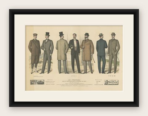 Original Antique Fashion Print, Published in May, 1898, shown framed