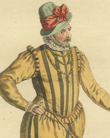 Nobleman of the United Provinces in 1588, Jefferys Costume Plate, 1757, close-up 1