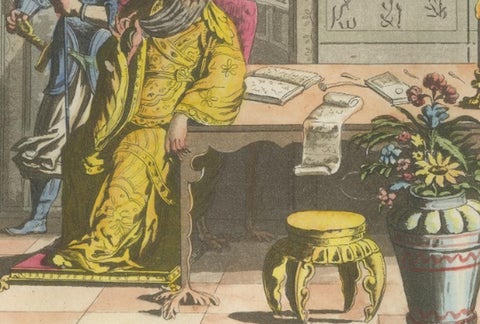 Chinese Interior Scene with Official and Guard, Ferrario Costume Series, 1815, view 8