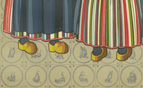 Charming Vintage Print, Women & Children of Volendam in Traditional Dress, 1932, close-up 2