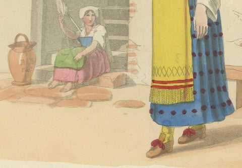Costume Print of Naples Woman with Grapes, Published London 1824, close-up 2