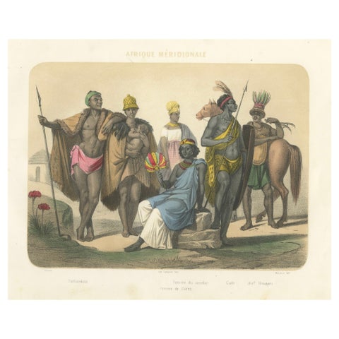 South African Costumes, Hottentots, Sudanese Women, and Chief Moussaou, c.1845