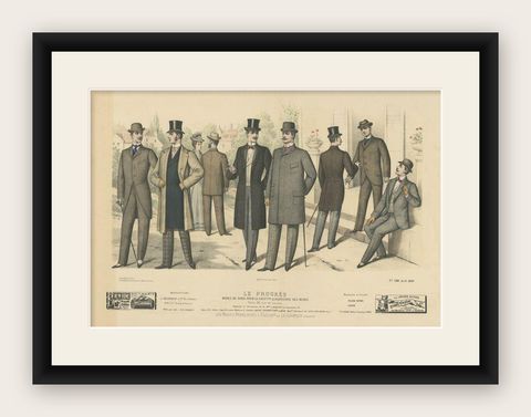 Antique Fashion Print Published in April, 1898, shown framed