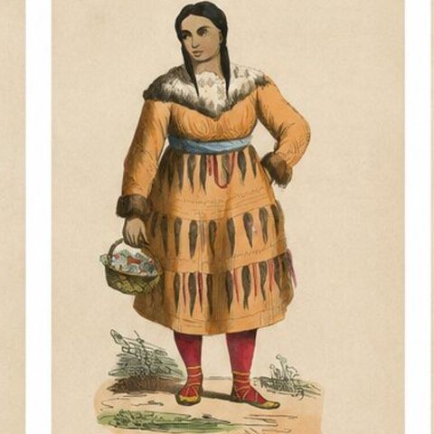 Antique Arctic Peoples & Northern Tribes Costume Prints, Set of 9, c.1852, close-up 2
