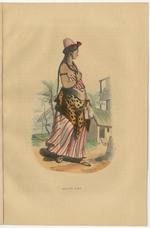 Jeune Fille Arabe in Traditional Attire from Wahlen's 1844 Lithographs, view 2