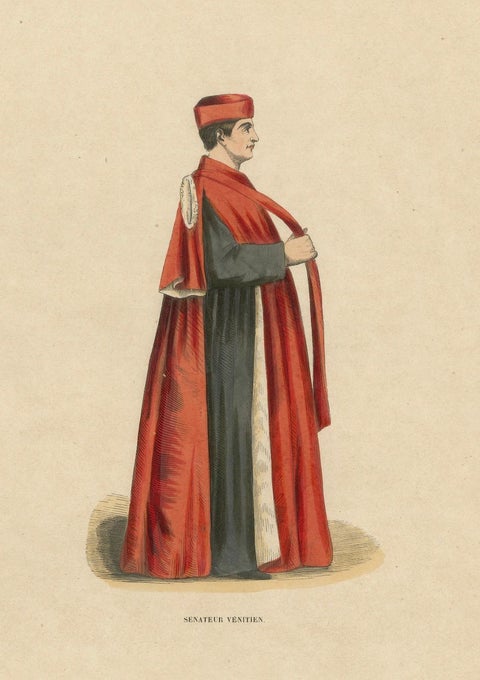 In Council and Commerce: A Venetian Senator in Robes of Office, 1847, close-up 4