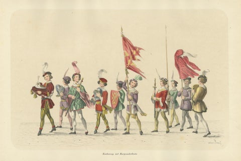 Burgundian Tribute, The Pageant of Noble Youth in Ceremonial Dress, 1855, close-up 6