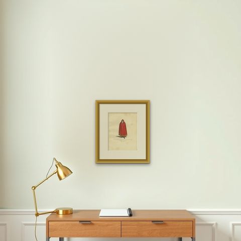 Antique Print of an Italian Nobleman, 14th Century, by Bonnard, 1860, shown framed on a wall