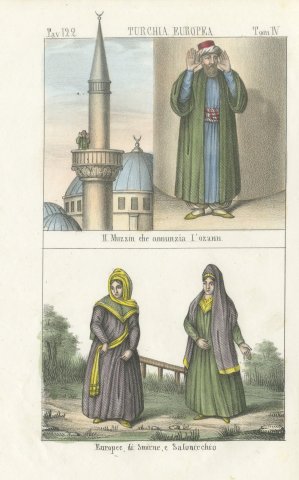 The Muezzin Calling to Prayer and Women of Smyrna and Salonica, 1842