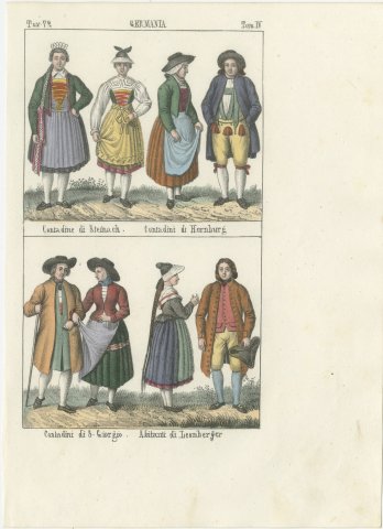 German Peasants of Steinach, Hornburg, San Giorgio and Leonberger, 1842, view 2