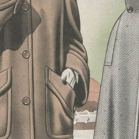 Vintage Fashion Print 'Pl.14321' Published in Ladies Styles, 1952, close-up 2