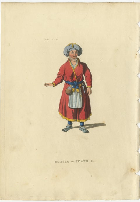 Cultural Tapestry: Traditional Female Attire of 19th Century Russia, 1814, view 5