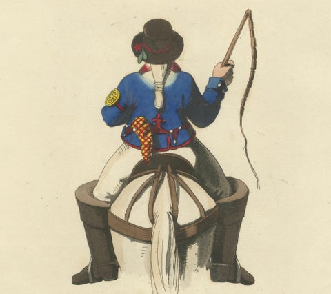 French Costumes and Trades, 3 Finely Coloured Prints by R. Bridgens, 1835, close-up 3