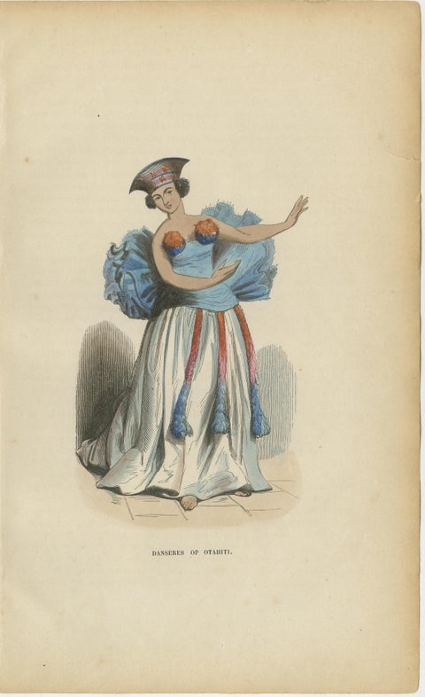 Antique Pacific Islanders & Polynesian Costume Prints, Set of 10, c.1852, view 3