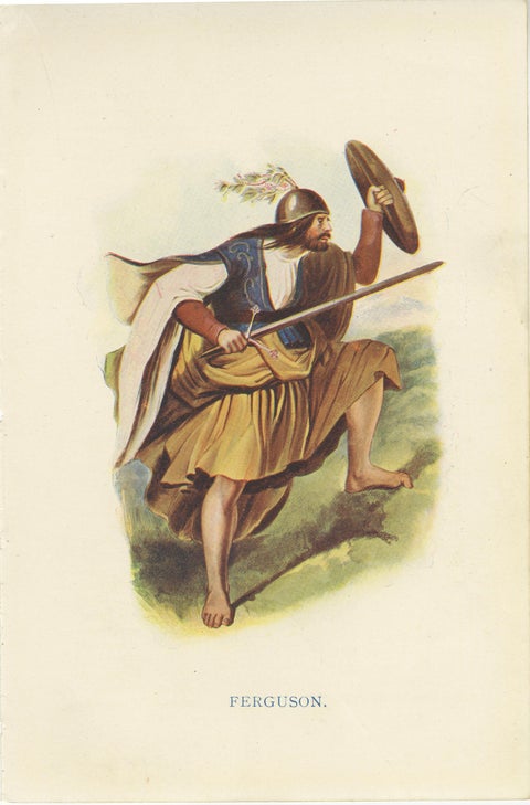 Set of 4 Original Antique Prints of Costumes of the Clans of Scotland, view 3