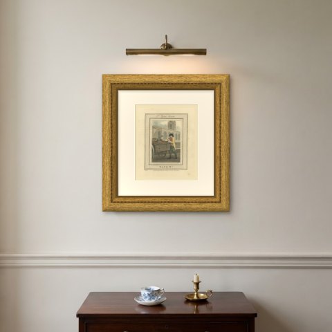 Sand Seller at Saint Giles's Church, Cries of London, 1804, shown framed on a wall