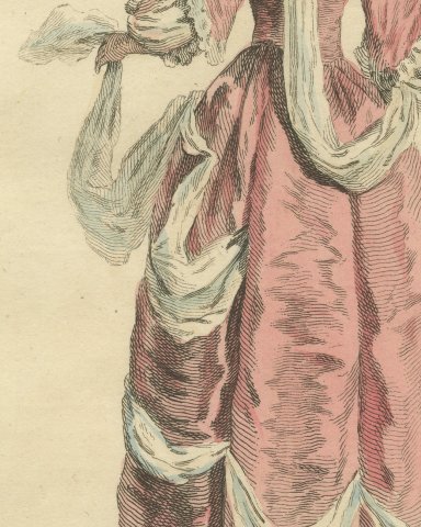 Imoinda in the Tragedy of Oroonoko, Back View, Georgian Stage, Jefferys 1757, close-up 2