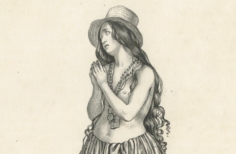 19th Century Guam Mourning Costume Lithograph, Dolorida, Gubam Island, close-up 2