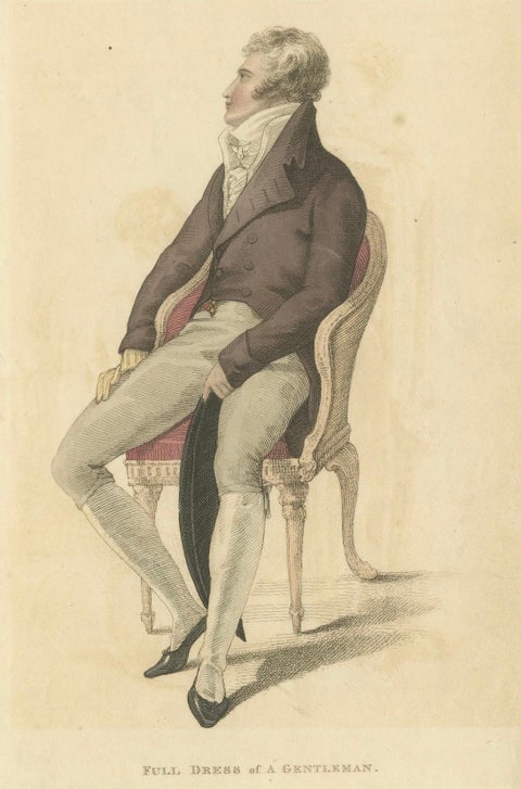 Full Dress of a Gentleman, 1810: Refined Regency Fashion from Ackermann, close-up 5
