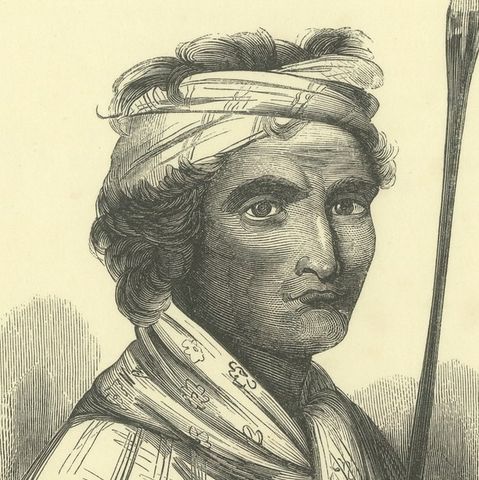 Rajah of Dao, Antique Wahlen Costume Print, 1843-1844, close-up 3