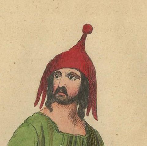 Kurdish Warrior in Traditional Attire from 19th Century Lithograph, close-up 4