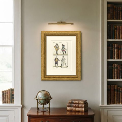 Marshals Villars and Turenne with Louis XVI and Marie Antoinette, 1842, shown framed on a wall